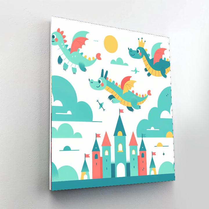 Whimsical Dragons Painting Number Kit