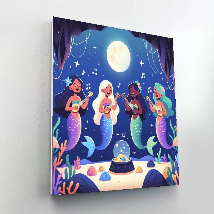Moonlit Mermaid Grotto Numbered Painting Kits