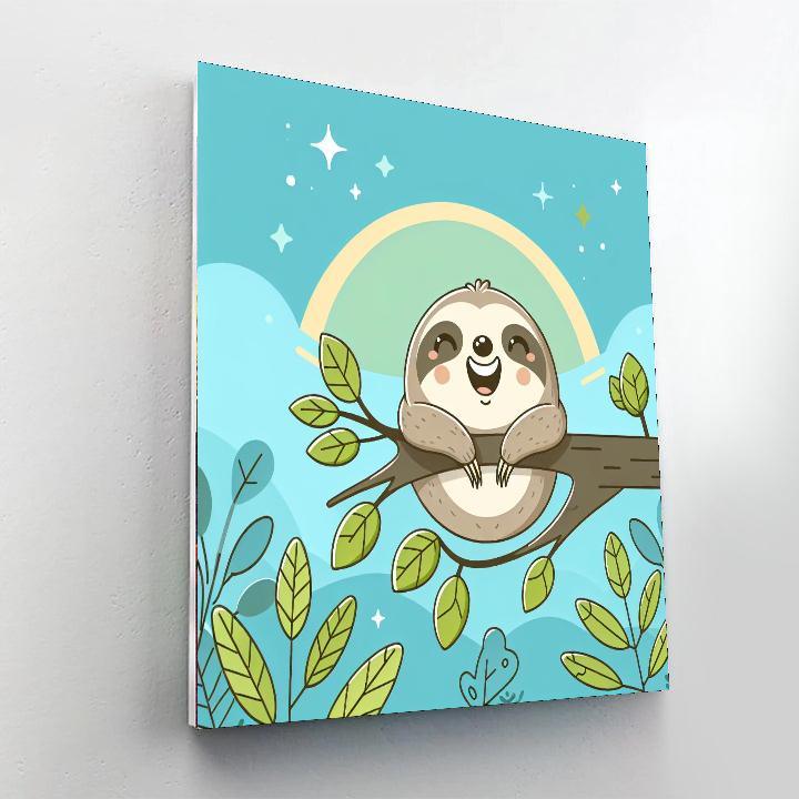 Happy Sloth Painting Number Kit