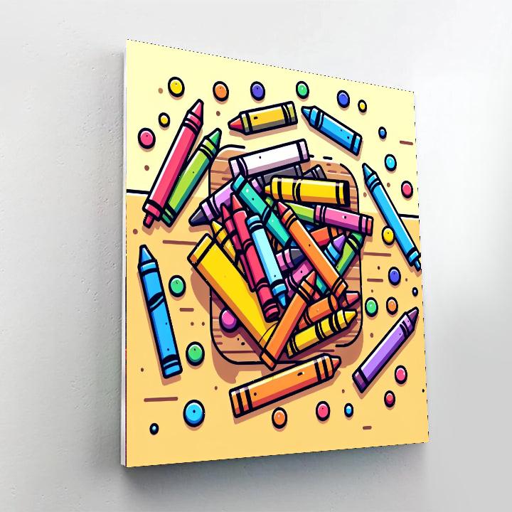Colorful Crayons Number Painting