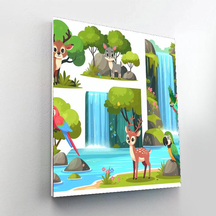 Wondrous Waterfall Oasis Painting By Numbers Kit
