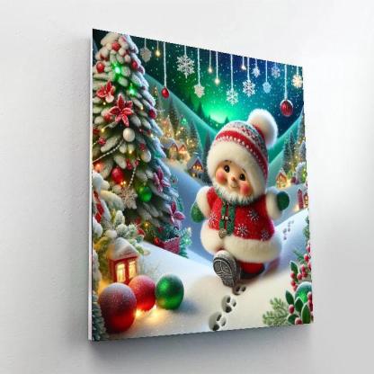 Santa's Festive Journey Number Painting