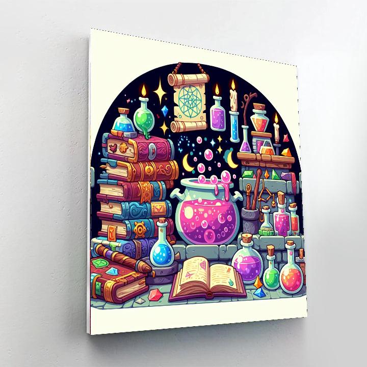 Wacky Wizard Workshop Paint By Numbers Art