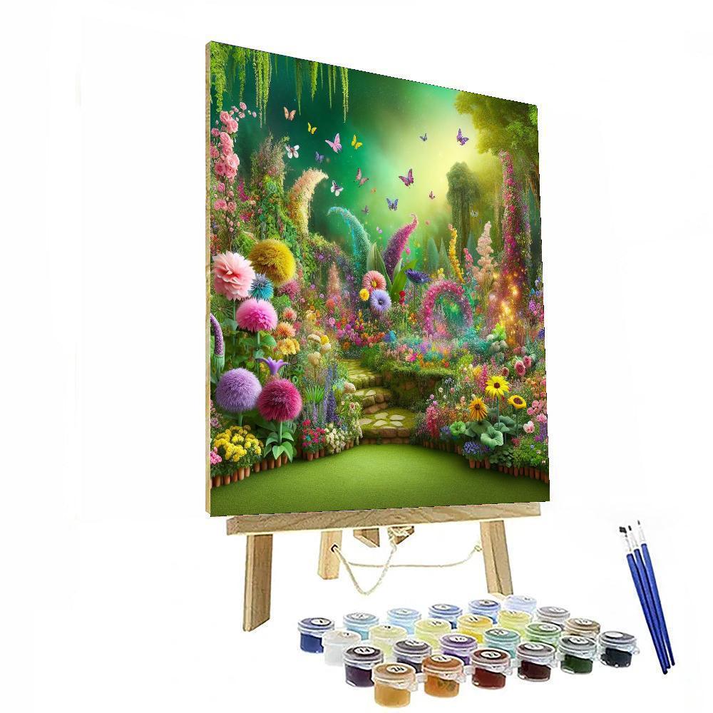 Whimsical Garden Paradise Number Painting