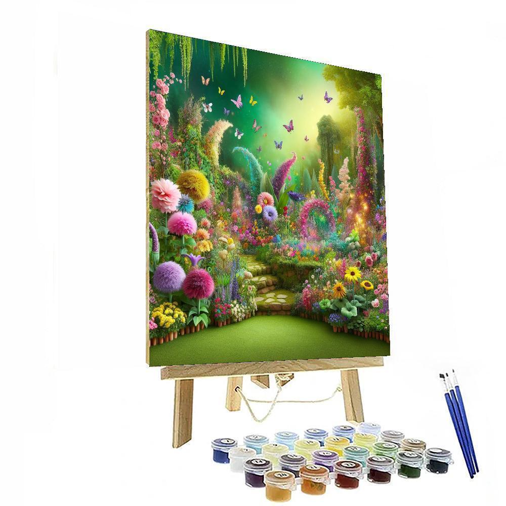 Whimsical Garden Paradise Number Painting