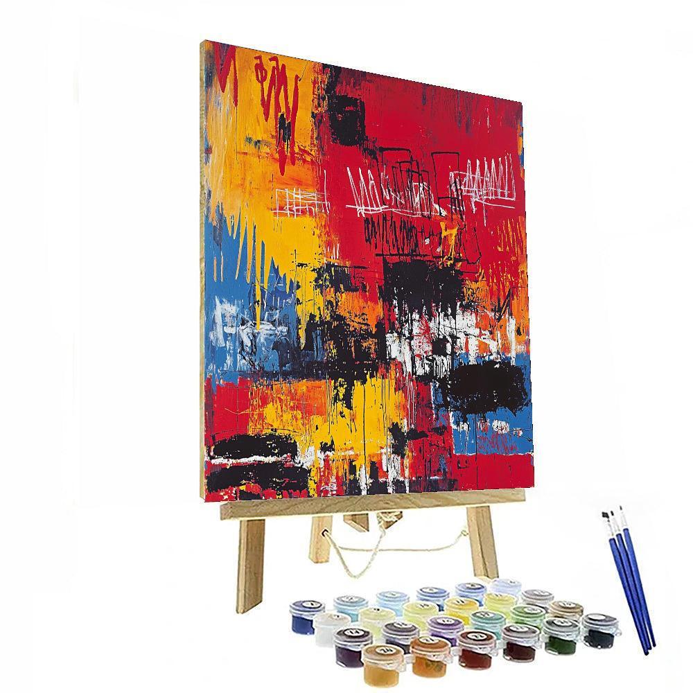 Jean-Michel Basquiat Inspired Layers Of Thought  Number Painting
