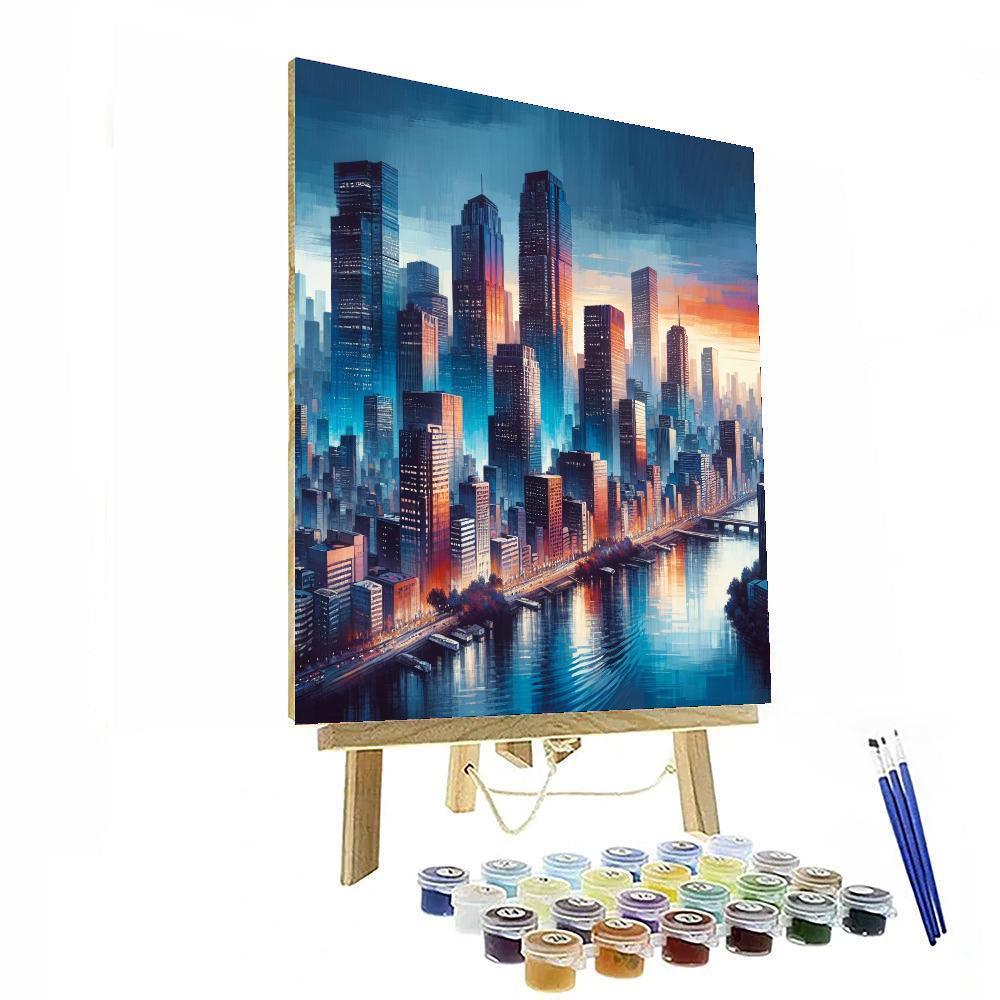 Contemporary Urban Skyline Numbered Painting Kits