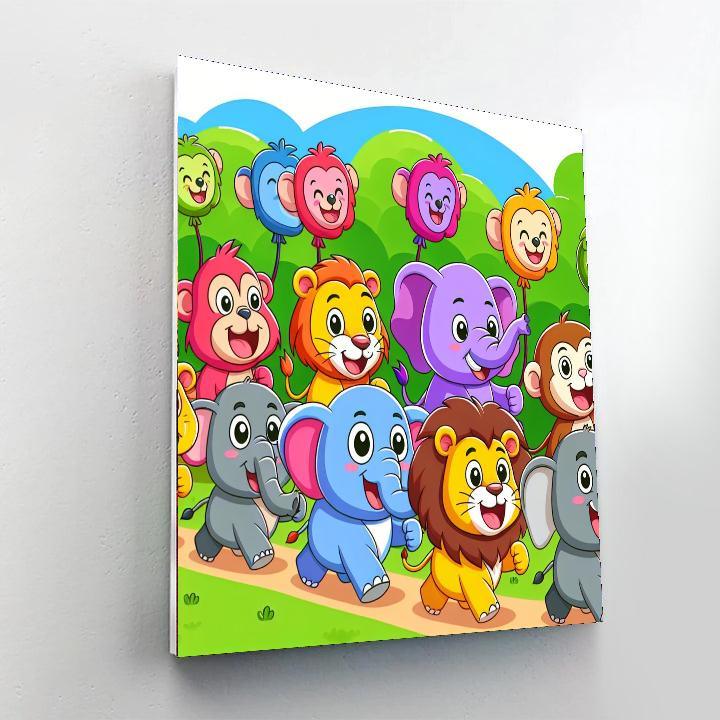 Lively Jungle Parade Paint By Numbers Kits