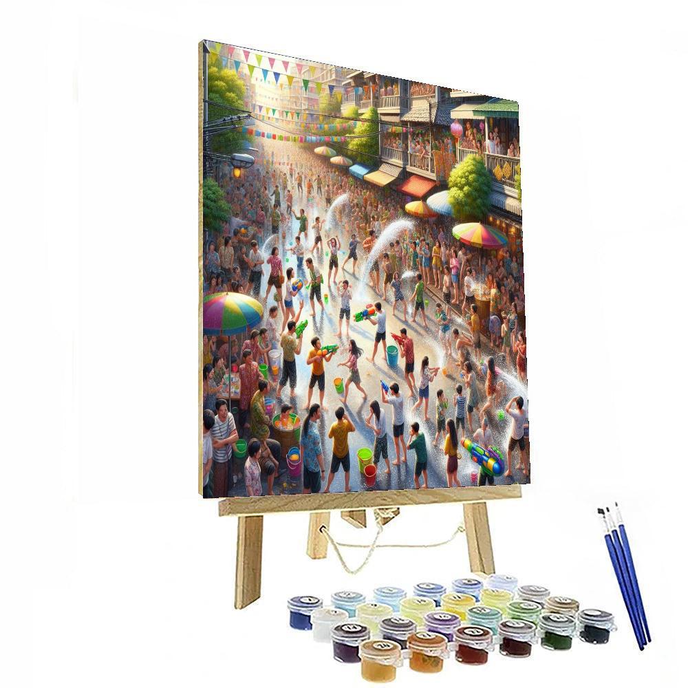 Songkran Water Festival - Bangkok, Thailand Paint By Numbers