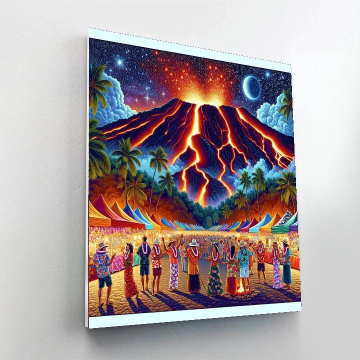 Pahoa Lava Lights - Hawaii, Usa Paint By Number