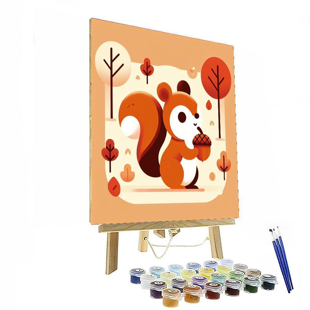 Clever Little Squirrels Paint By Color