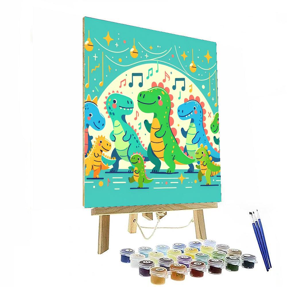 Dinosaur Disco Delight Numbered Painting Kits