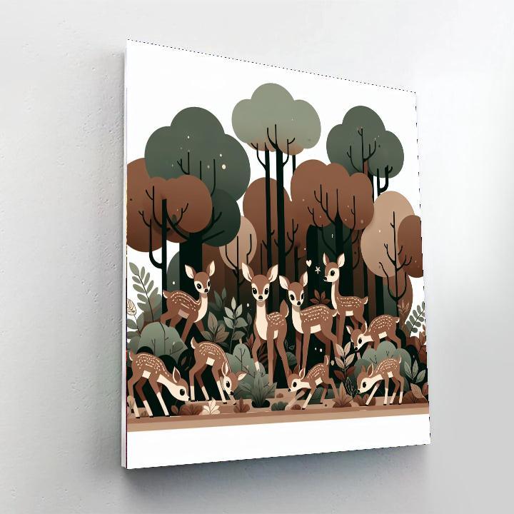 Fantastic Forest Fawns Number Painting