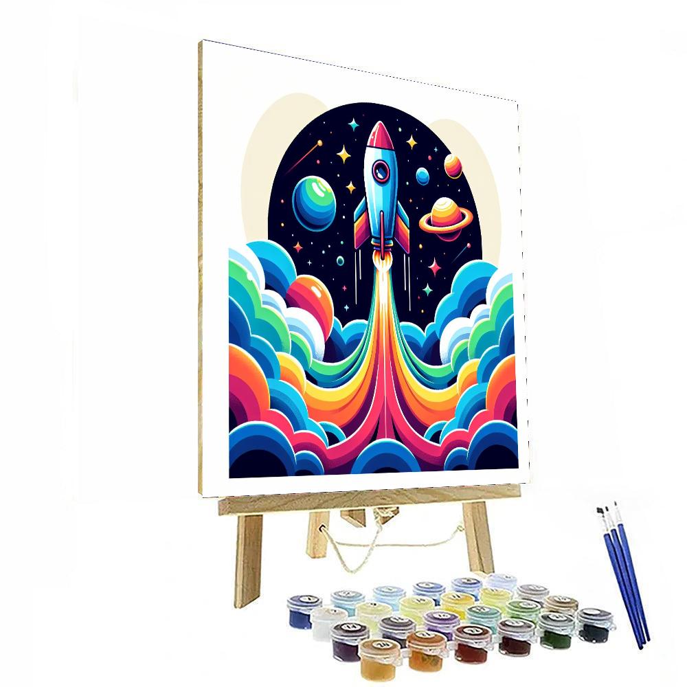 Rocket Launch Exploration DIY Paint By Numbers