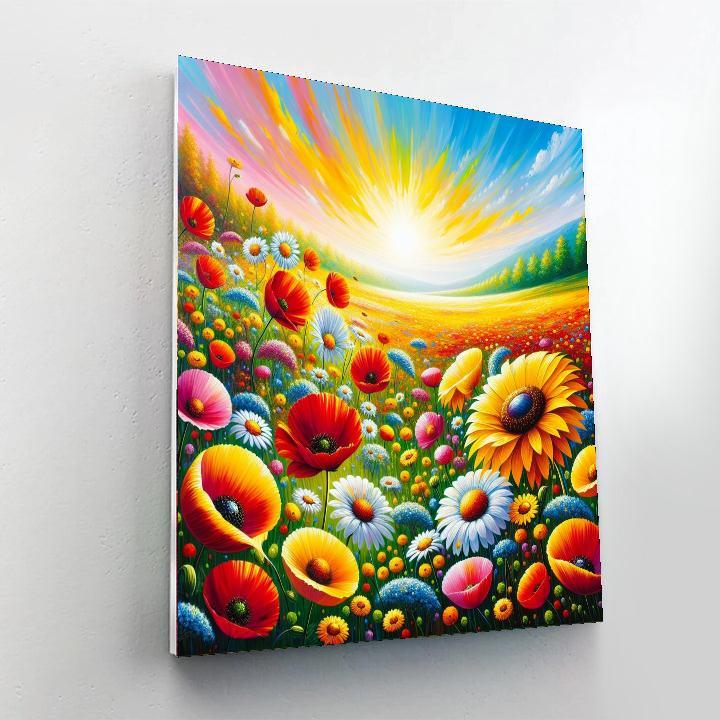 Colorful Wildflower Field Paint By Numbers Kits