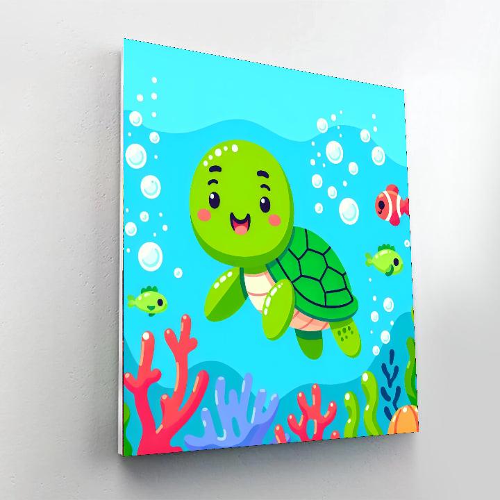 Giggles The Turtle Painting By Numbers Kit