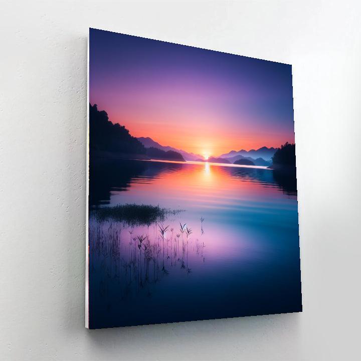 Peaceful Lakeside Dusk Paint By Numbers Art