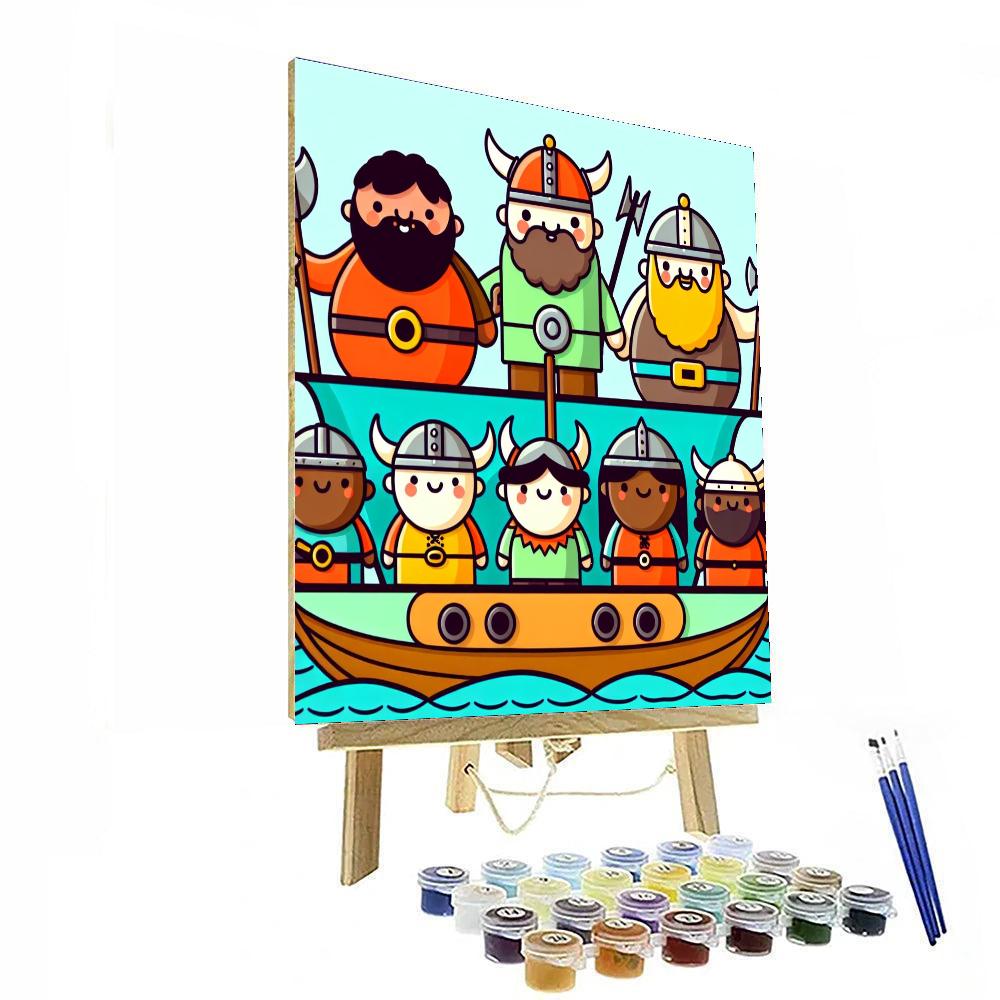Historic Viking Voyage Number Painting