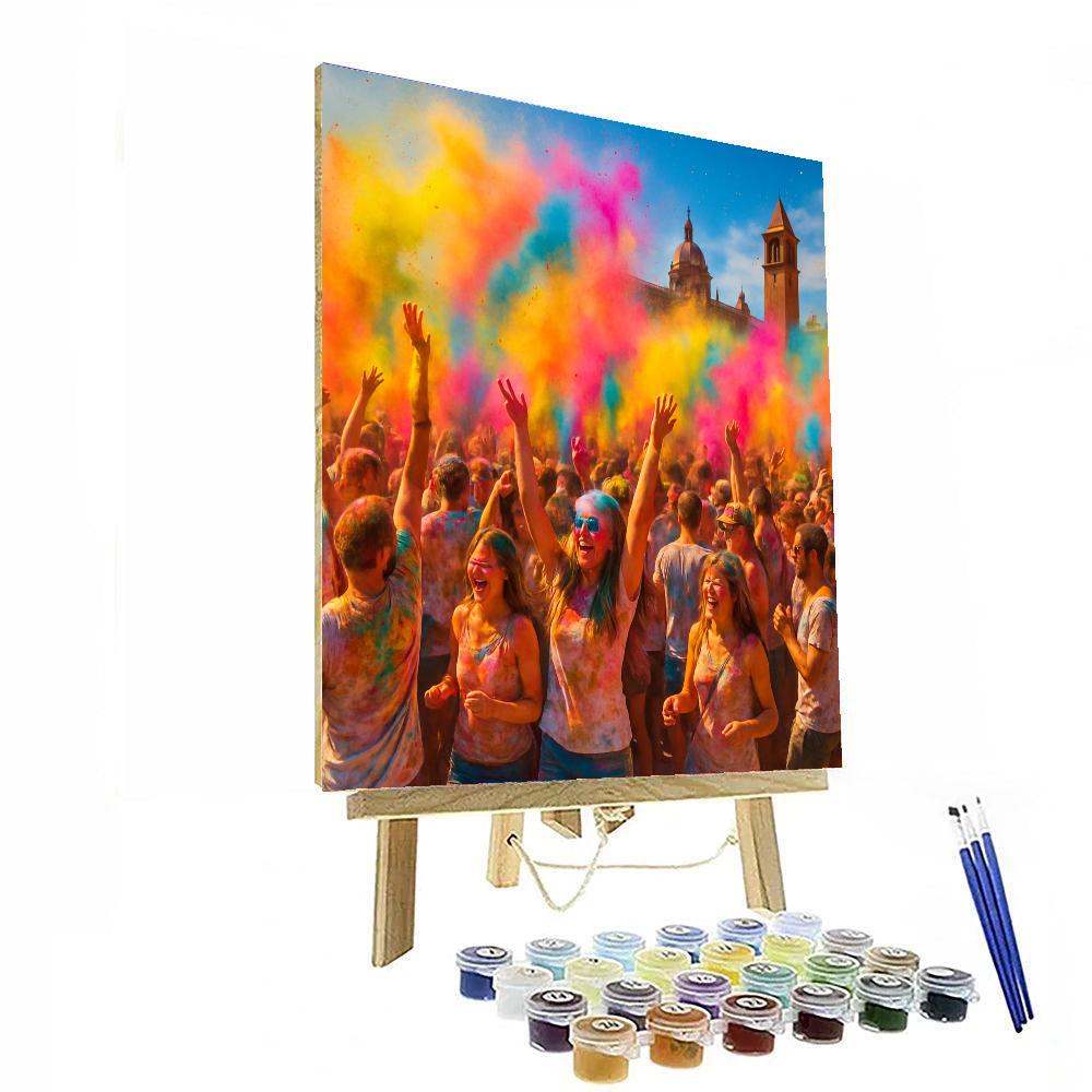 Festival Of Colors - Barcelona Paint By Numbers Art