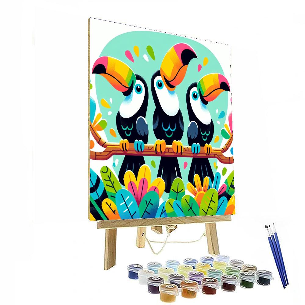 Tropical Toucan Trio Numbered Painting Kits