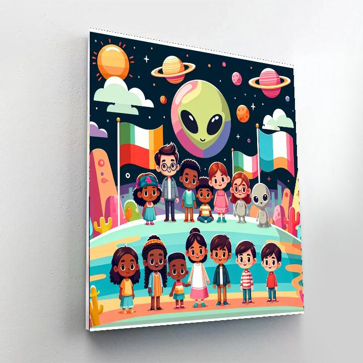 Alien Encounter Experience Number Painting