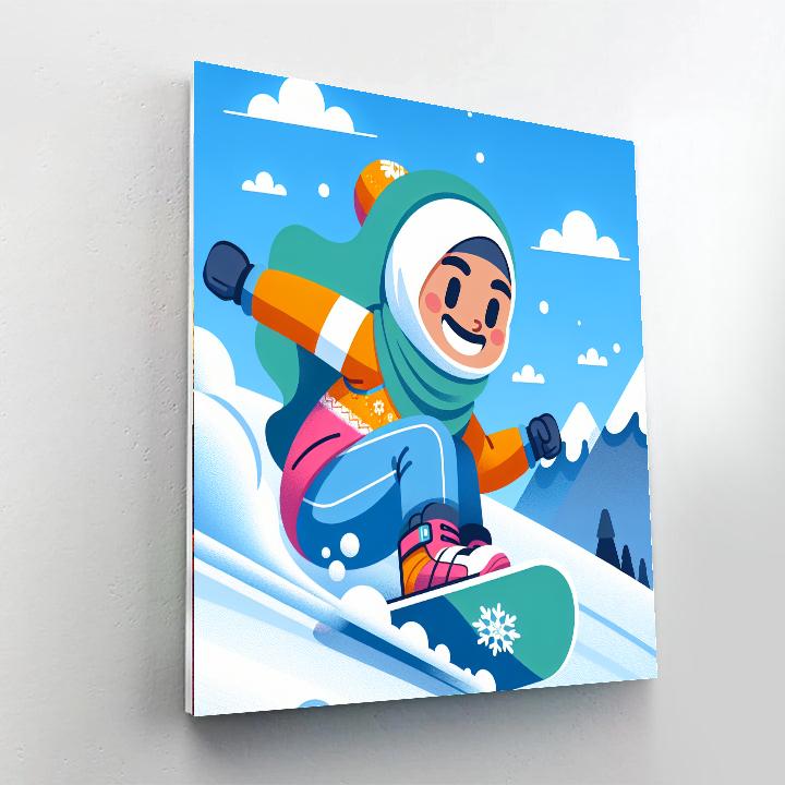 Adventurous Snowboarder Painting By Numbers Kit