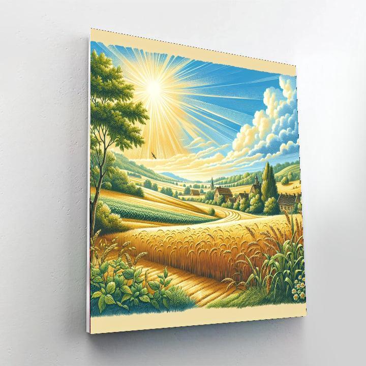 Sunny Harvest Fields Paint By Numbers