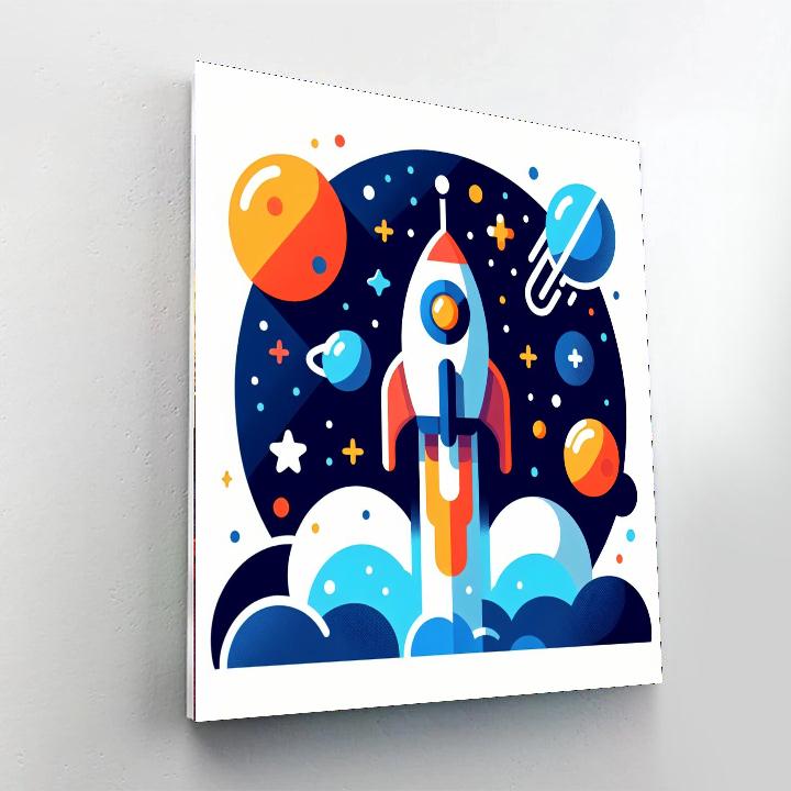 Celestial Rocket Adventure Paint By Color