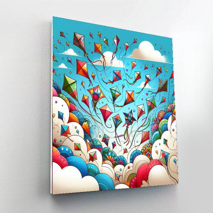 Vibrant Kite Festival Numbered Painting Kits