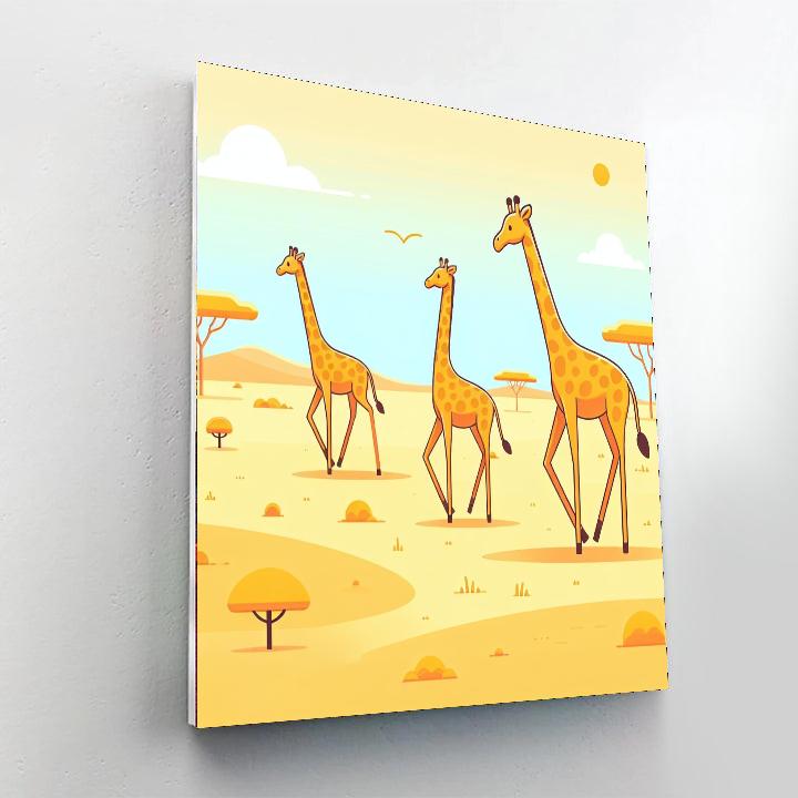 Gentle Giraffe Journey Paint By Numbers Art