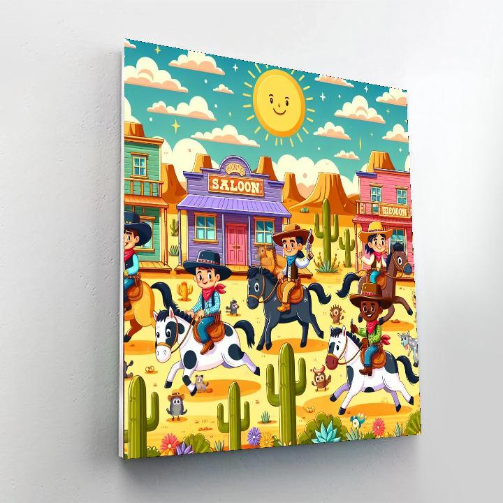 Incredible Wild West Showdown Paint By Numbers Art