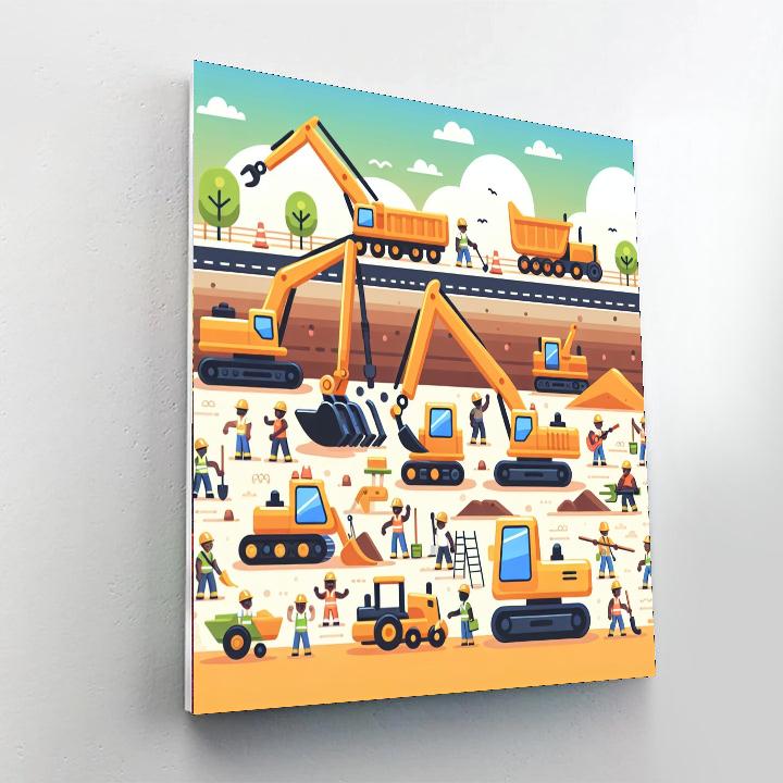 Crafty Construction Zone Painting Number Kit