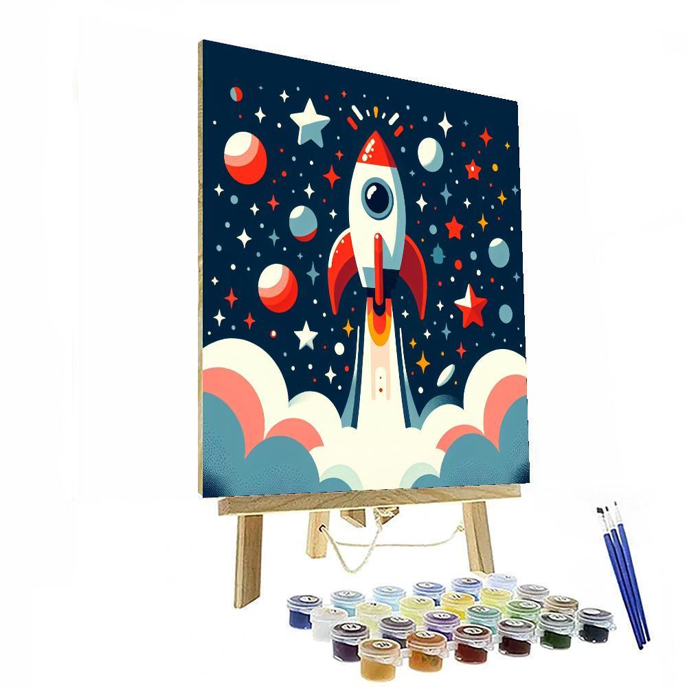 Outer Space Rocket Race Paint By Numbers Kits