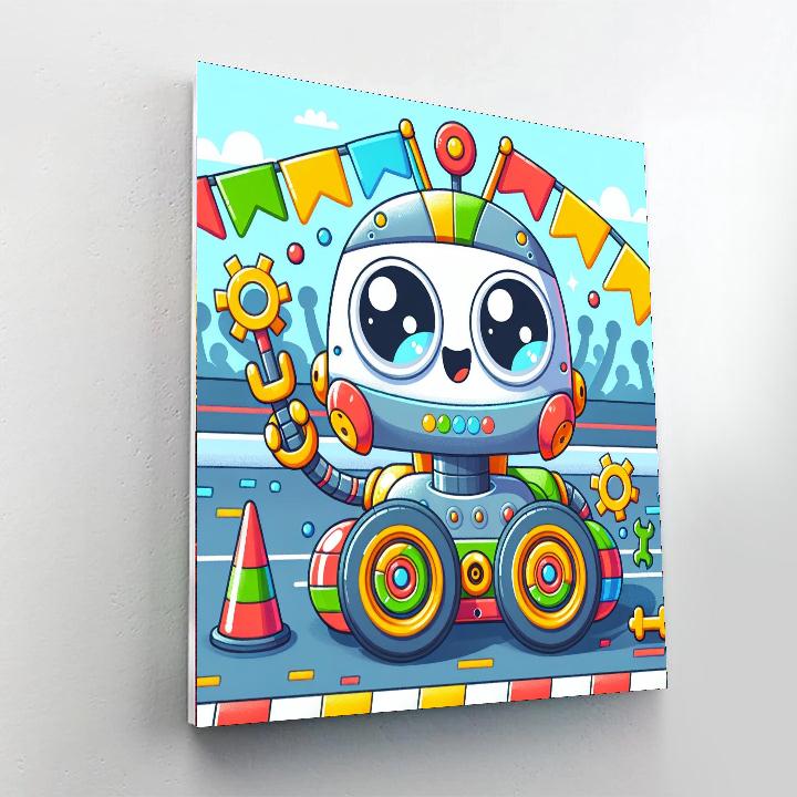 Radiant Robot Rally Number Painting