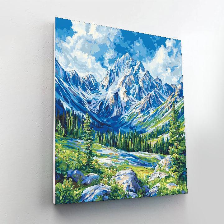 Georges Seurat Inspired Mystic Mountain Reverie  Paint By Numbers