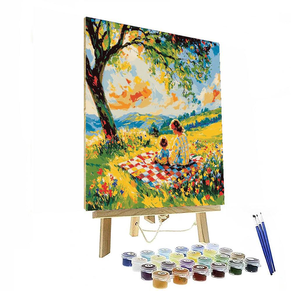 Joy Of Mother's Day Picnic Painting Number Kit