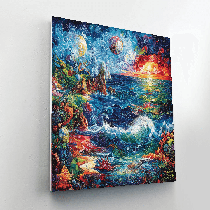 Frida Kahlo Inspired Mythical Ocean's Edge  Paint By Numbers Kits