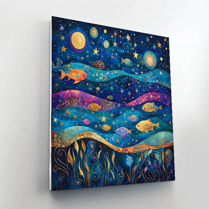 Paul Klee Inspired Celestial Sea Life  DIY Paint By Numbers