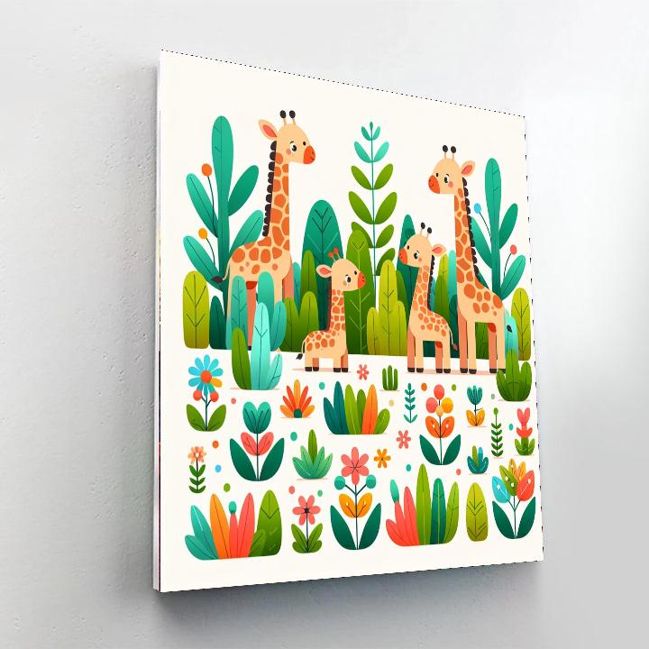 Giraffe's Garden Adventure Paint By Numbers