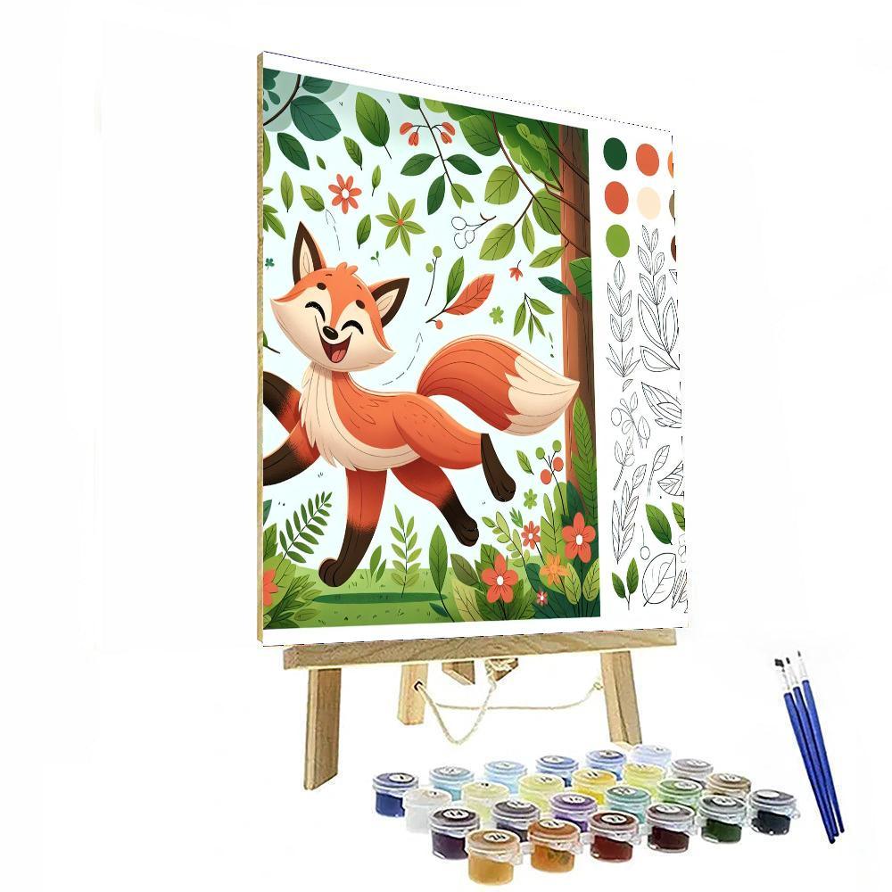 Fanciful Fox's Forest Fiesta Painting Number Kit