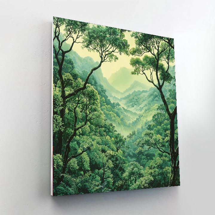 Zhao Mengfu Inspired Harmony Of Forest Canopies  Paint By Color