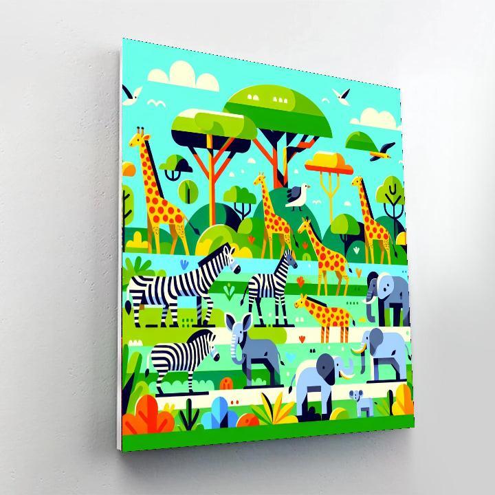 Savannah Wildlife Adventure Paint By Numbers Art