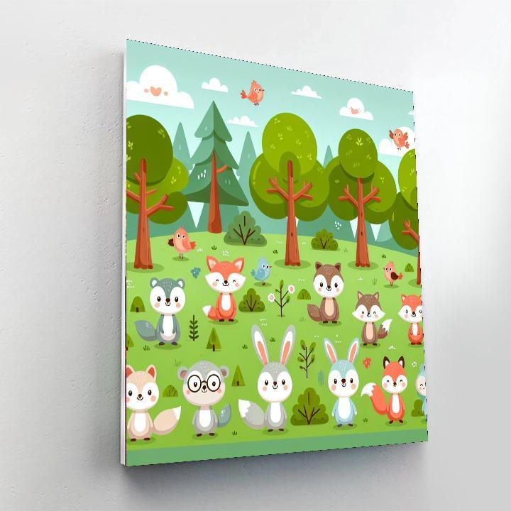 Forest Creatures' Gathering Paint By Numbers Kits