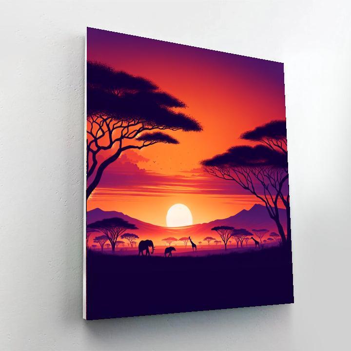 Captivating Savannah Sunset Paint By Numbers Art