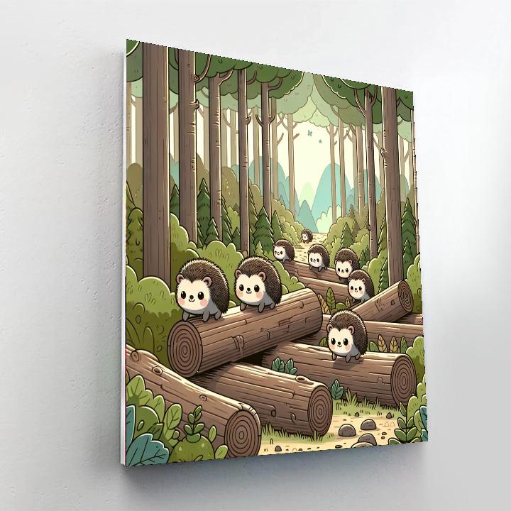 Hedgehog Hiking Expedition Number Painting