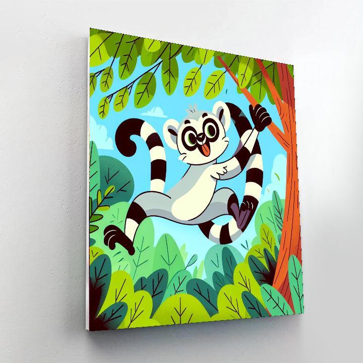 Lively Lemur Leap Painting By Numbers Kit