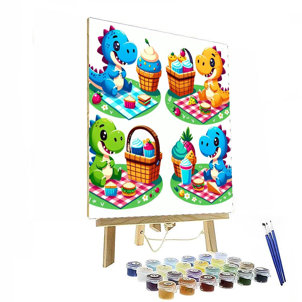 Dinosaurs' Picnic Painting Number Kit