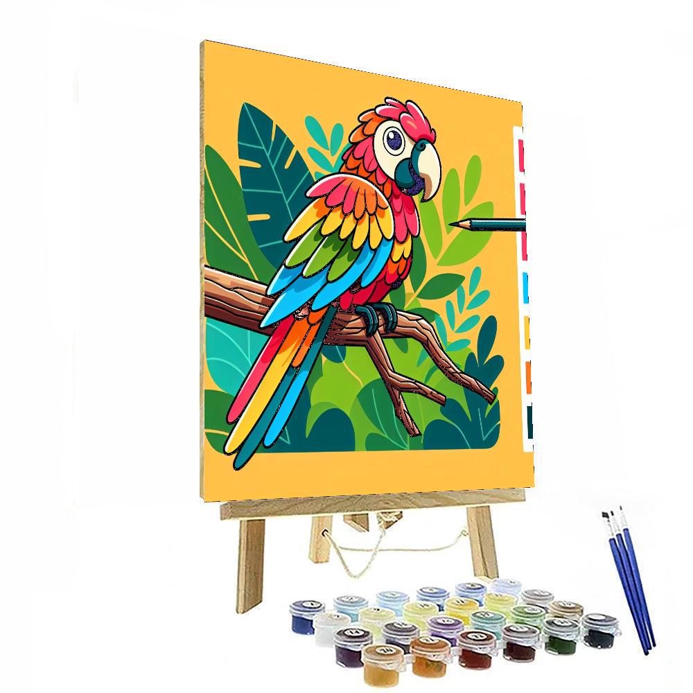 Vivid Parrot Paradise Number Painting