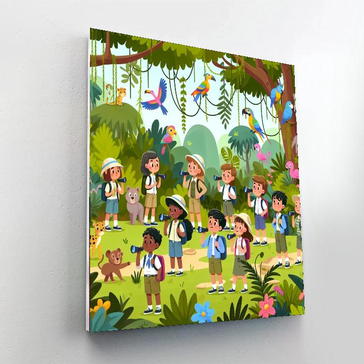 Rainbow Jungle Trek Painting Number Kit
