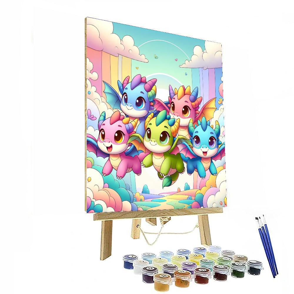 Mythical Dragon Friends Painting By Numbers Kit